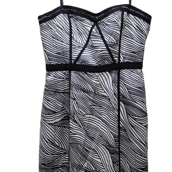 BCBGMAXAZRIA Elin Maxi Black & White Striped Bustier Dress Size 10 NWT $380 - Picture 16 of 16